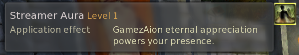 In-game tooltip for the Streamer Aura effect